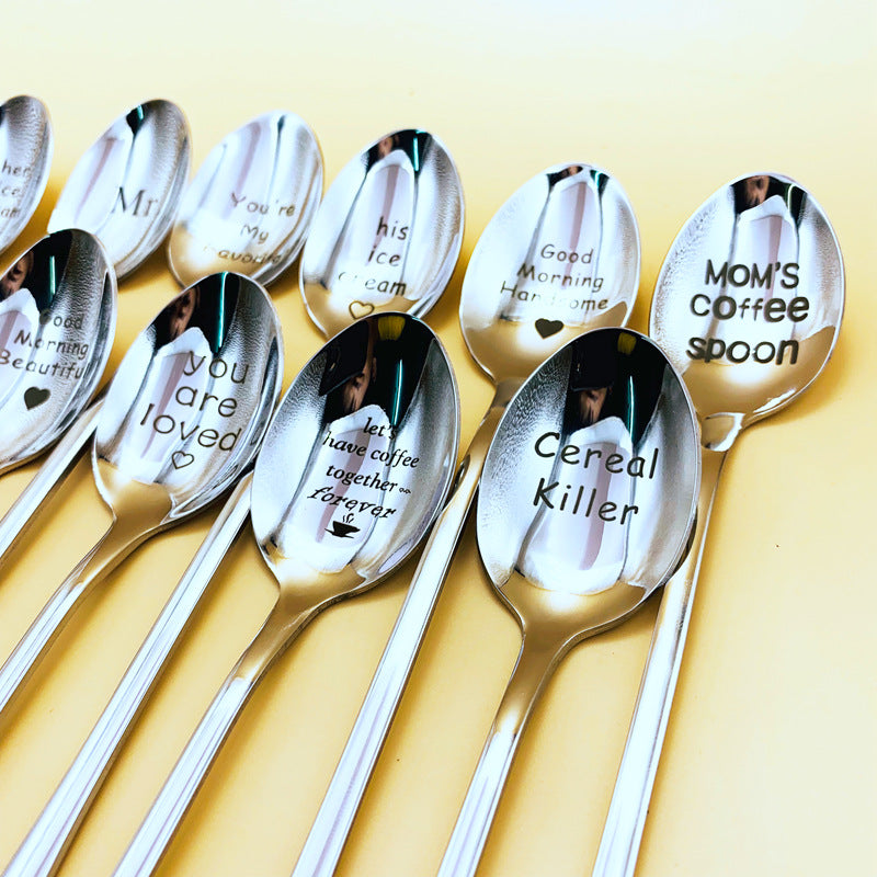 Wholesale Stainless Steel Personalized Creative Engraving Father's Day Spoon