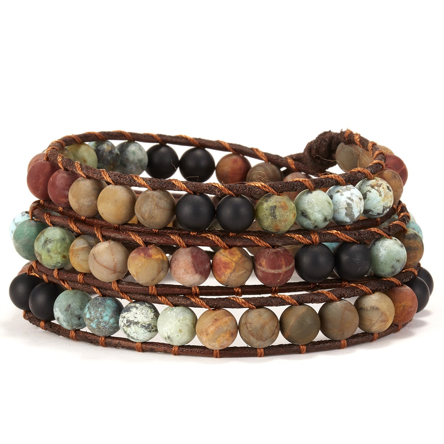 Wholesale Stone Beads Handwoven Slipknot Bracelet