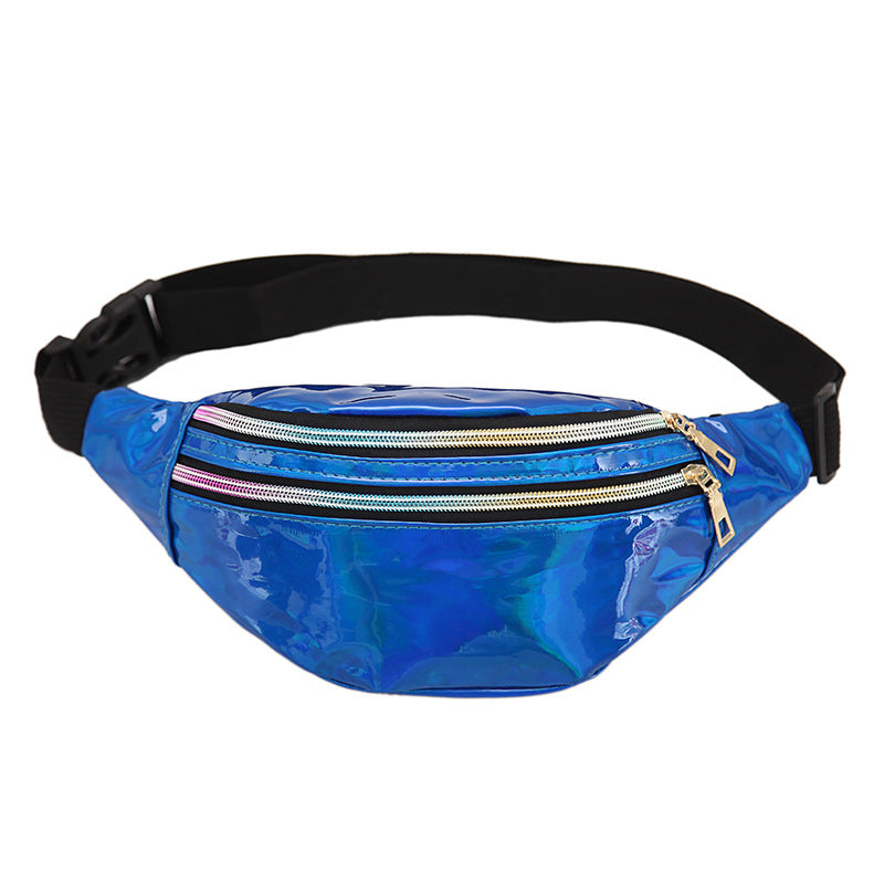 Wholesale Laser waist bag sports PU chest bag single shoulder sequin bag