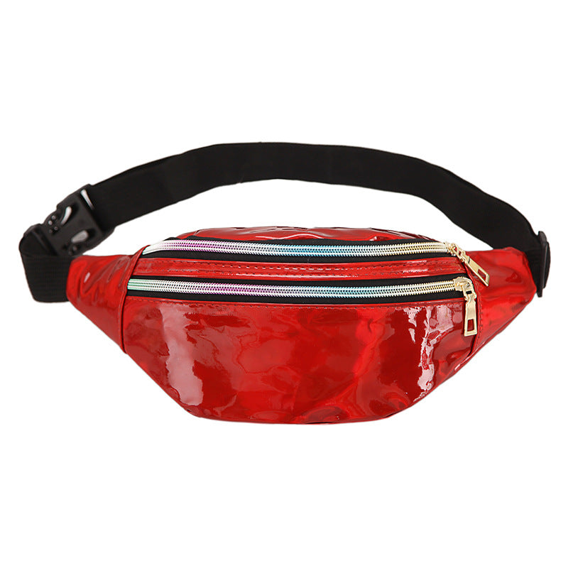Wholesale Laser waist bag sports PU chest bag single shoulder sequin bag
