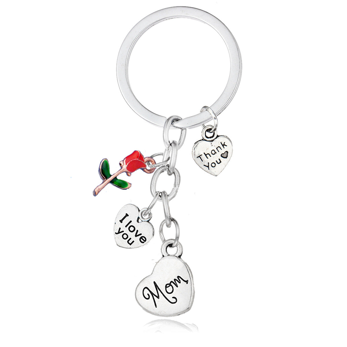 Wholesale Mother's Day Alloy Peach Heart Family Keychains