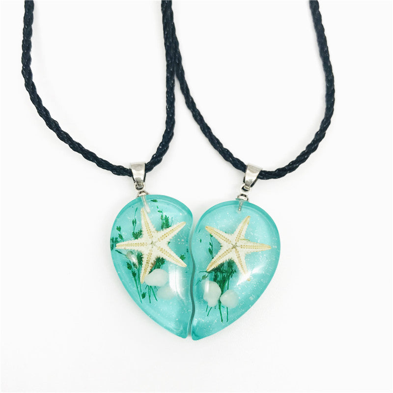 Wholesale Natural Resin Starfish Ocean Necklace