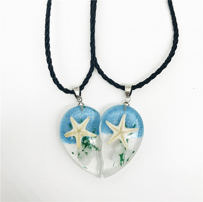 Wholesale Natural Resin Starfish Ocean Necklace