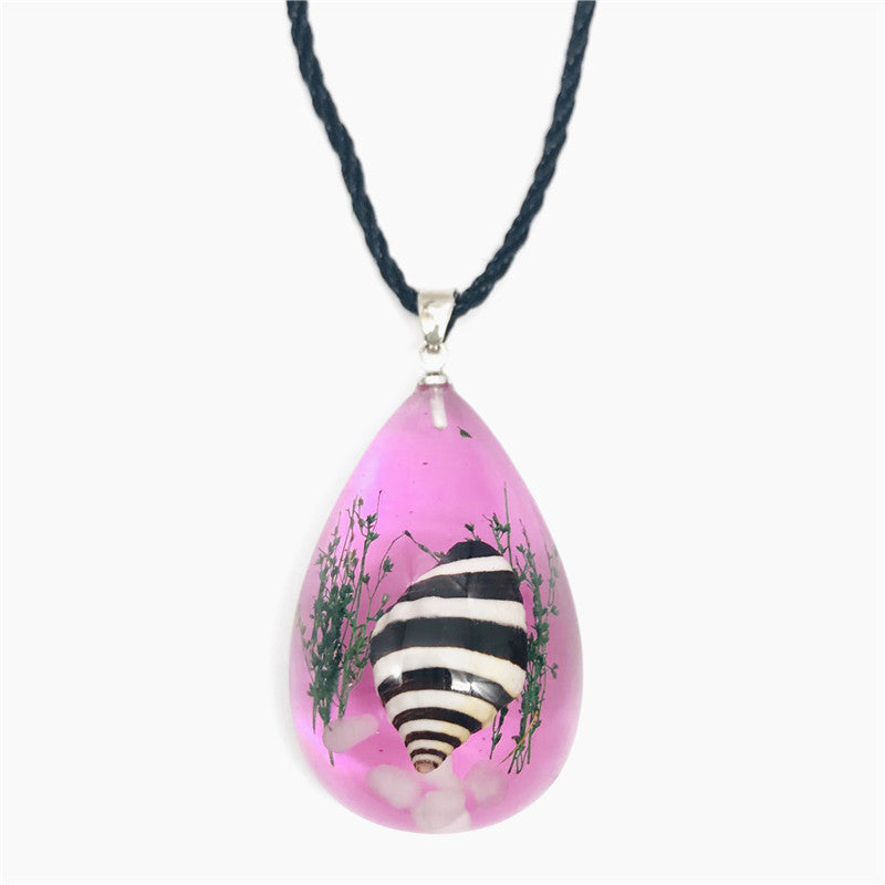 Wholesale 6pcs Creative Resin Drop Glue Shell Necklace
