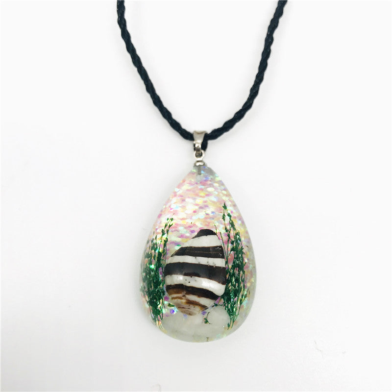 Wholesale 6pcs Creative Resin Drop Glue Shell Necklace