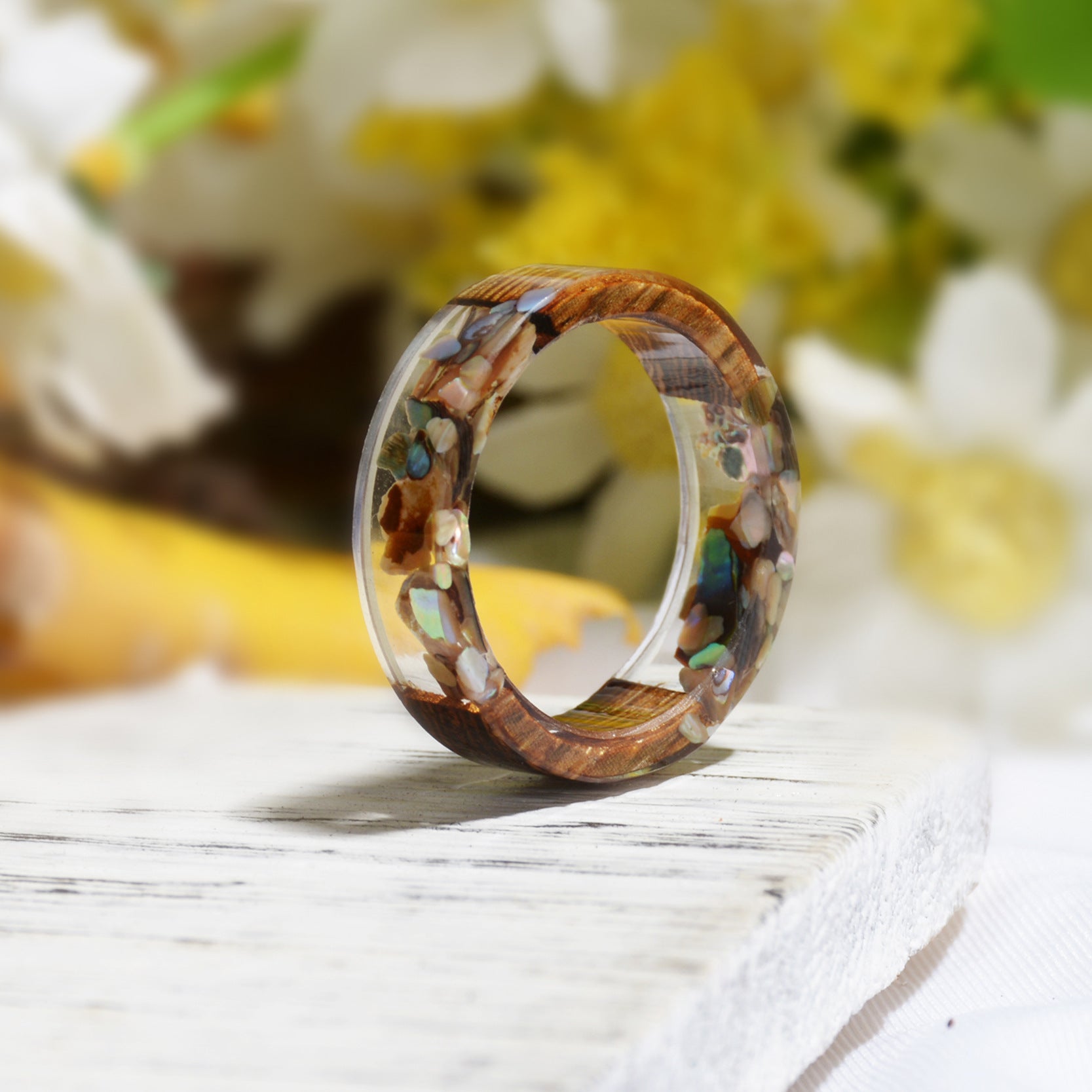 Wholesale diy handmade dried flower glue ring