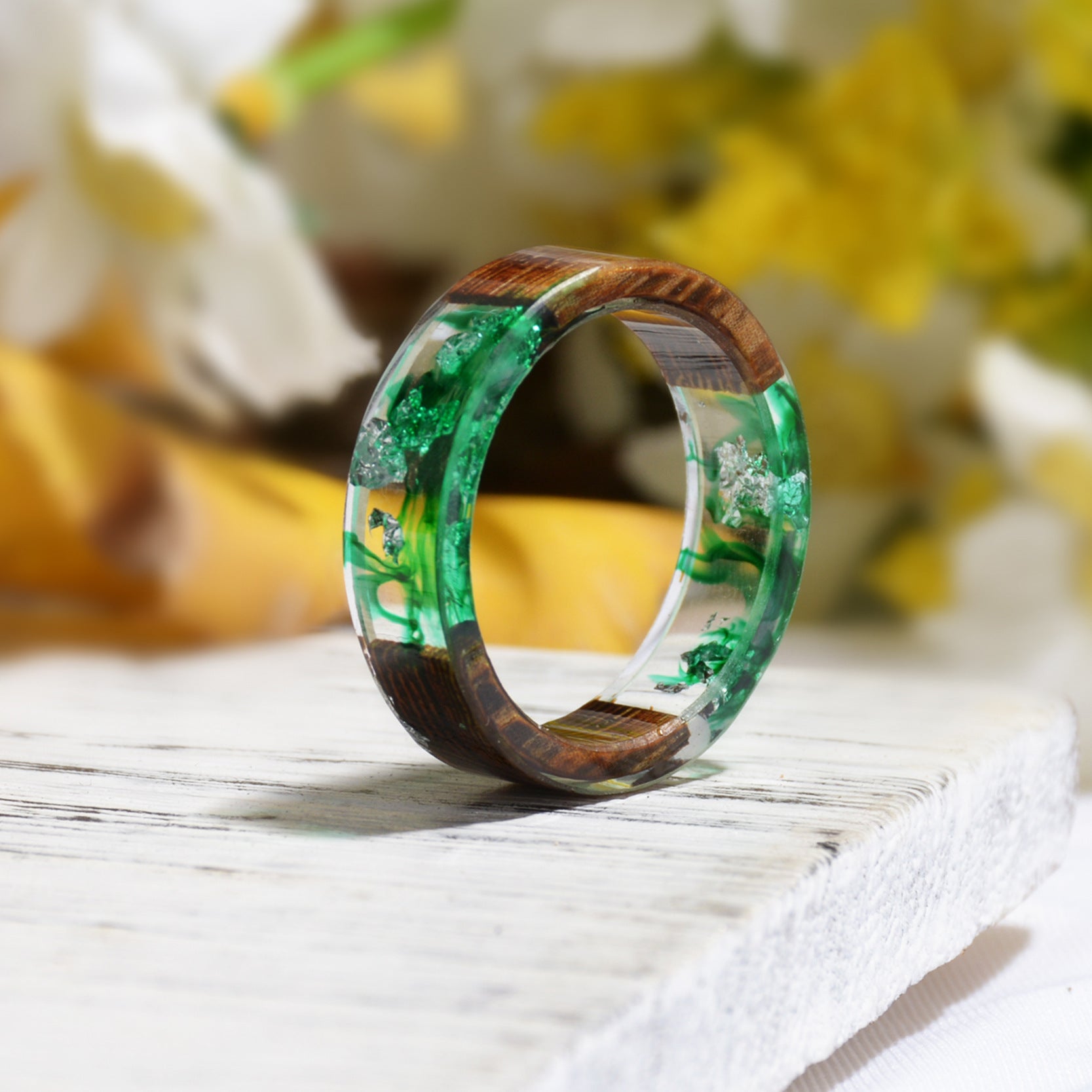 Wholesale diy handmade dried flower glue ring