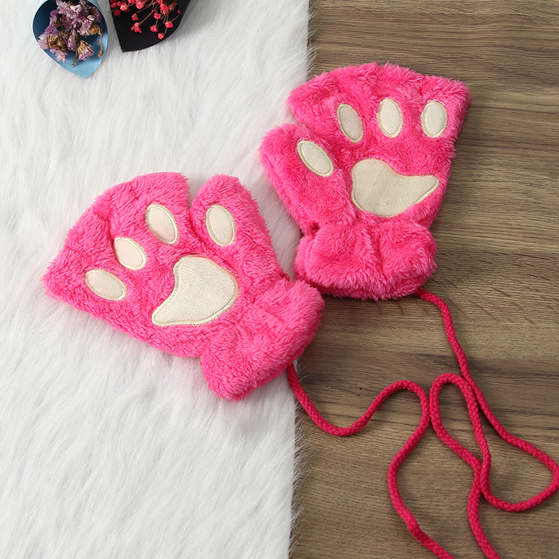 Wholesale Cat Claw Plush Thickened Polyester Glove