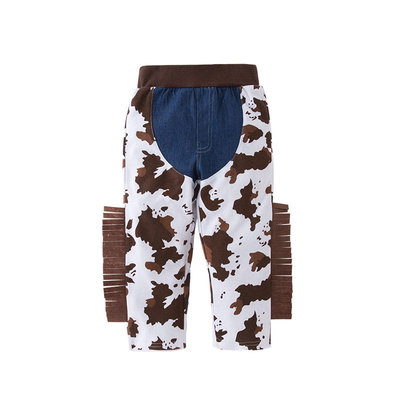 Wholesale Cotton Kids Western Denim 4 Piece Set with Hat