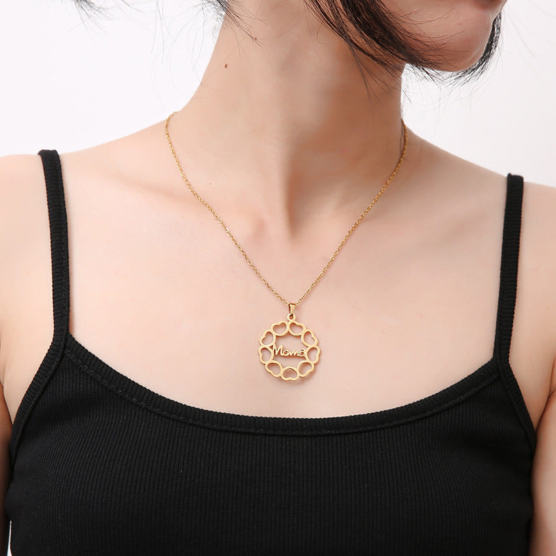 Wholesale Mother's Day Love Mama Titanium Steel Necklaces
