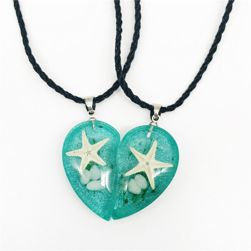 Wholesale Natural Resin Starfish Ocean Necklace