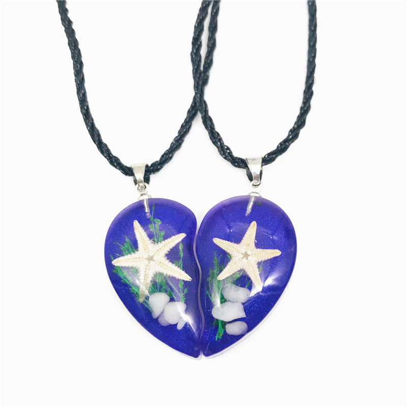 Wholesale Natural Resin Starfish Ocean Necklace