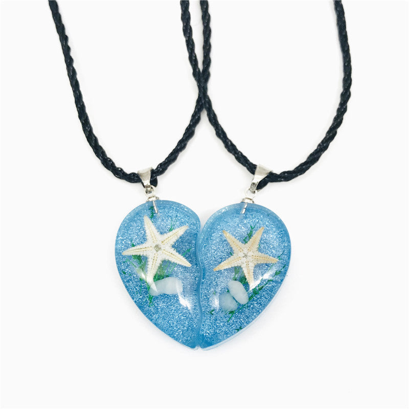 Wholesale Natural Resin Starfish Ocean Necklace