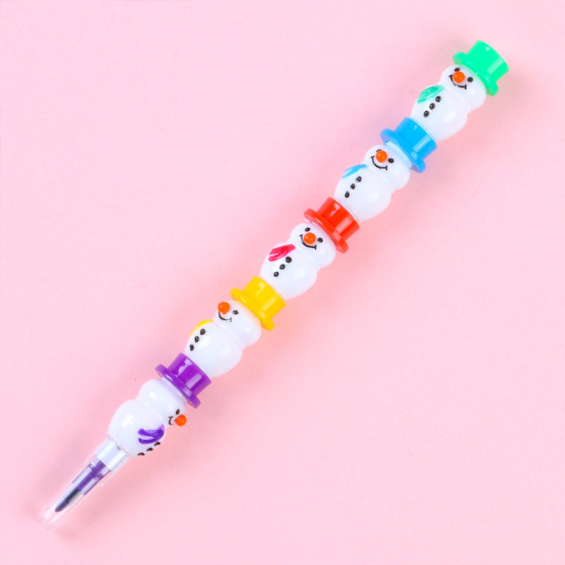 Wholesale Detachable Cartoon Plastic Creative Snowman 5-section Crayon Pencil