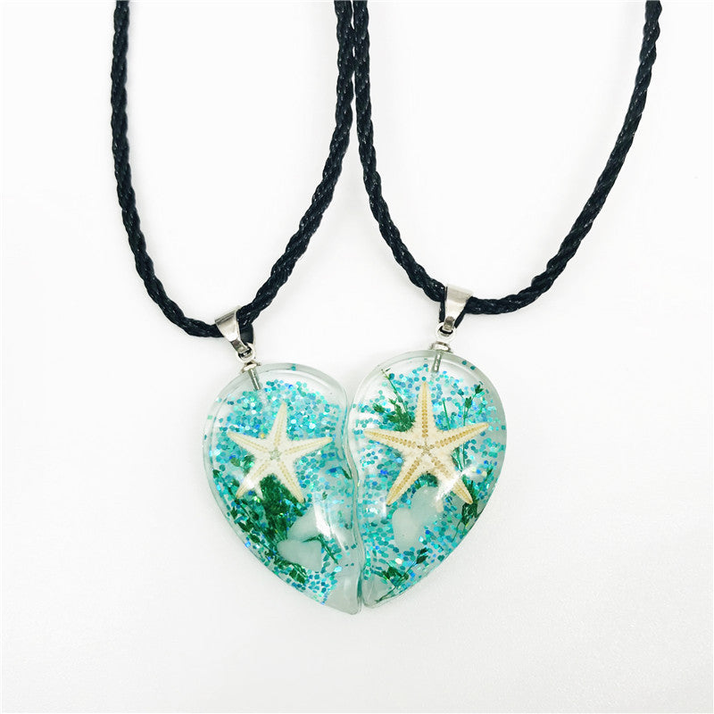 Wholesale Natural Resin Starfish Ocean Necklace