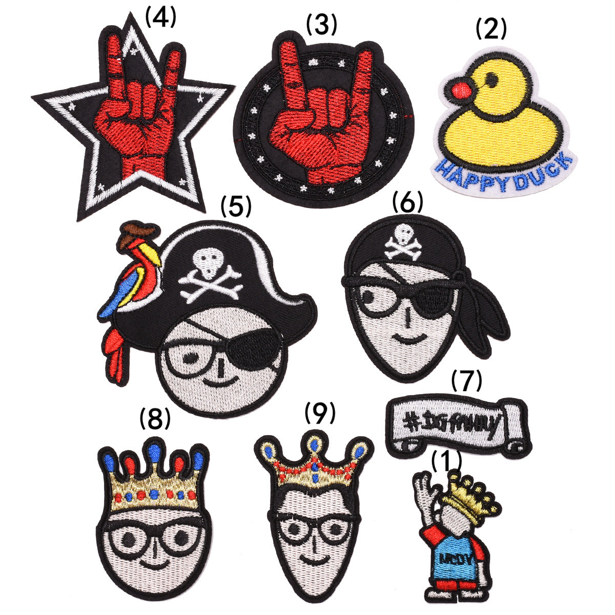 Wholesale 9 Pack Embroidered Cartoon Cloth Patches For Clothing Decoration DIY Fashion Accessory