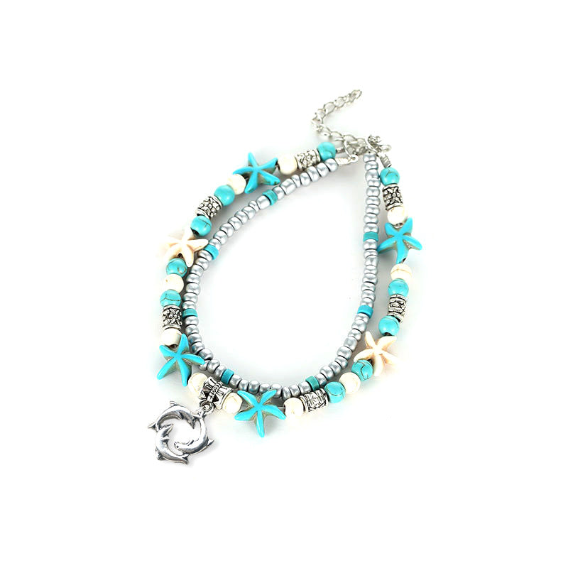 Wholesale Handmade Sea Turtle Anklet Bohemian Beach Jewelry Accessory