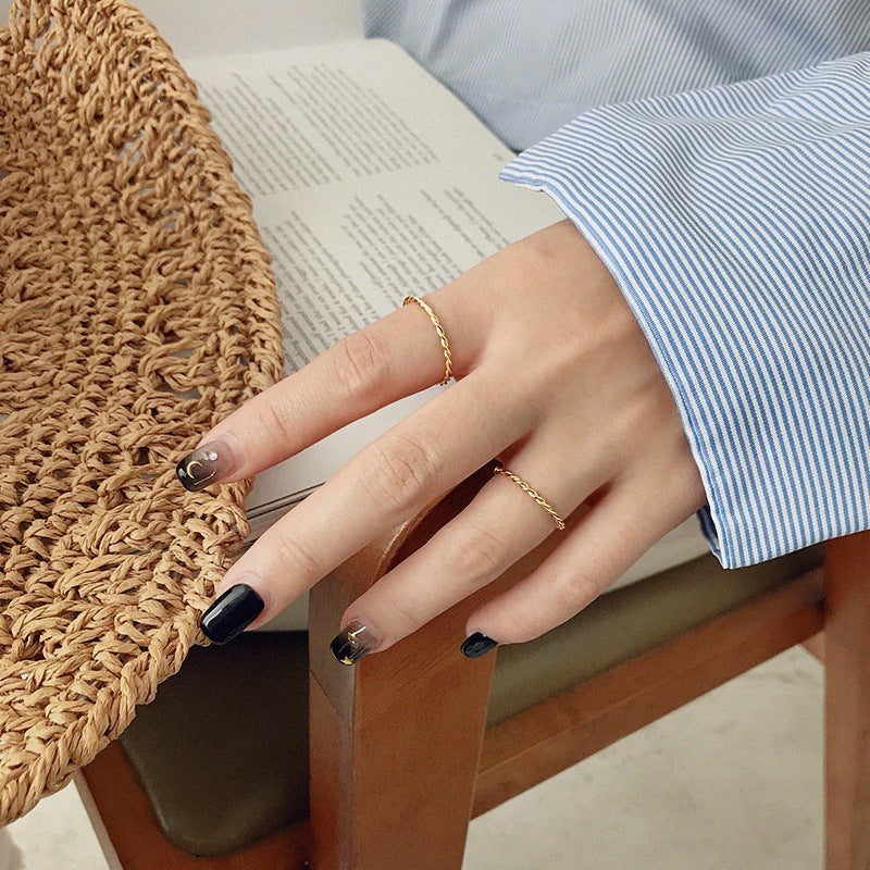 Wholesale Twisted Twist Thin Ring Silver Ring