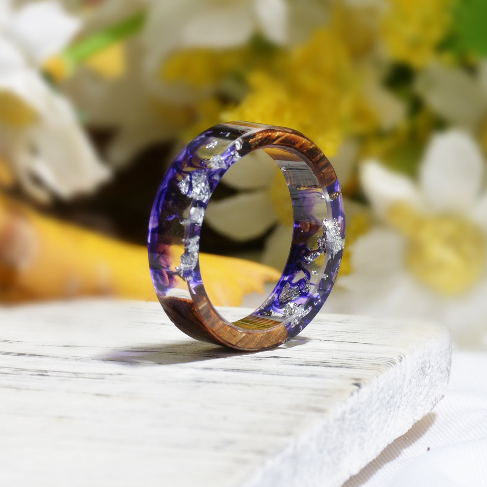 Wholesale diy handmade dried flower glue ring