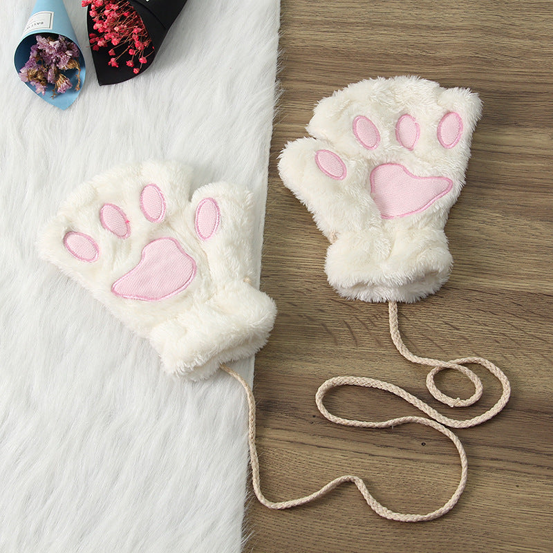 Wholesale Cat Claw Plush Thickened Polyester Glove