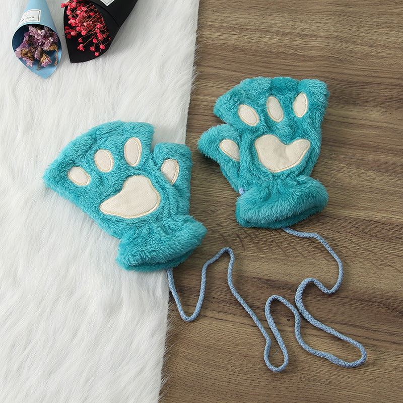 Wholesale Cat Claw Plush Thickened Polyester Glove