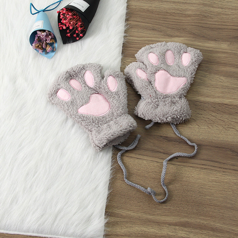 Wholesale Cat Claw Plush Thickened Polyester Glove
