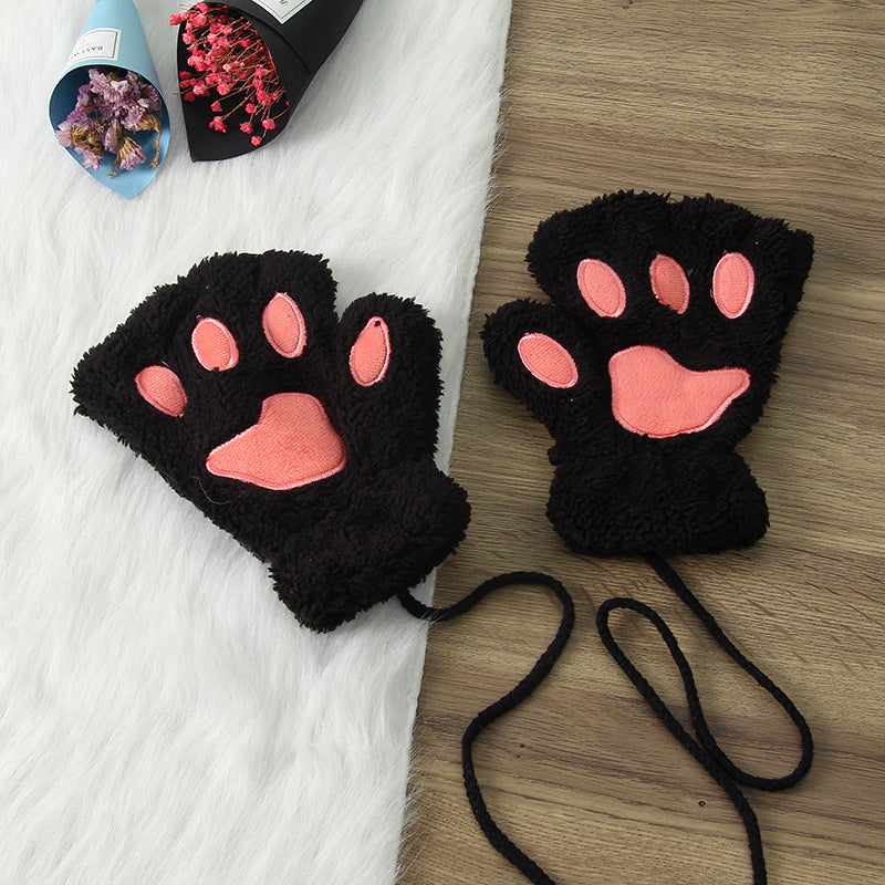 Wholesale Cat Claw Plush Thickened Polyester Glove