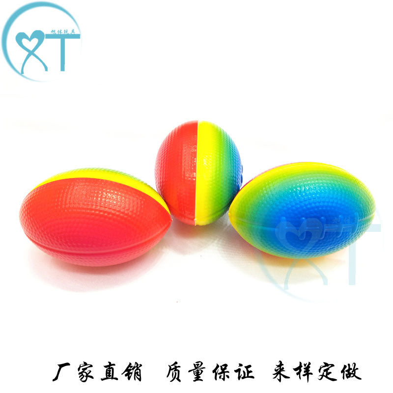 Wholesale  hot selling sponge 9cm pu ball coffee rugby pu foaming elastic ball vent decompression ball toys