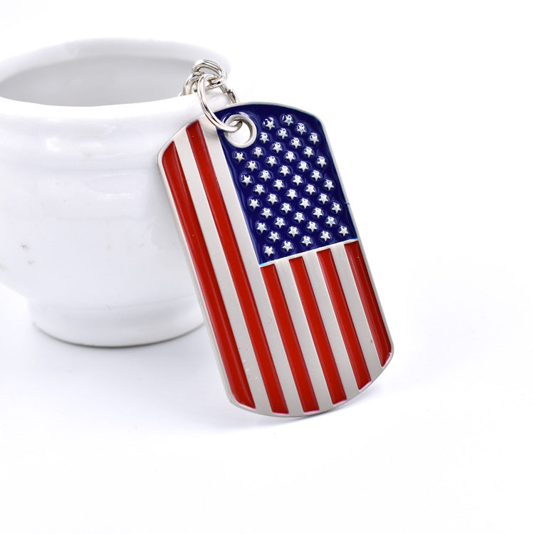 Wholesale American Independence Day Zinc Alloy Drip Oil Keychain