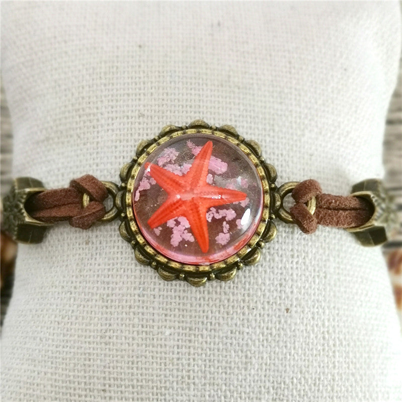 Wholesale New Natural Resin Starfish Conch Bracelet Vintage Jewelry