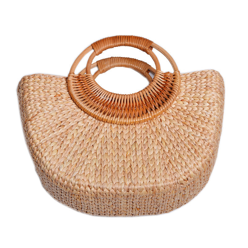 Wholesale Grass Woven Moon Style Handmade Bags