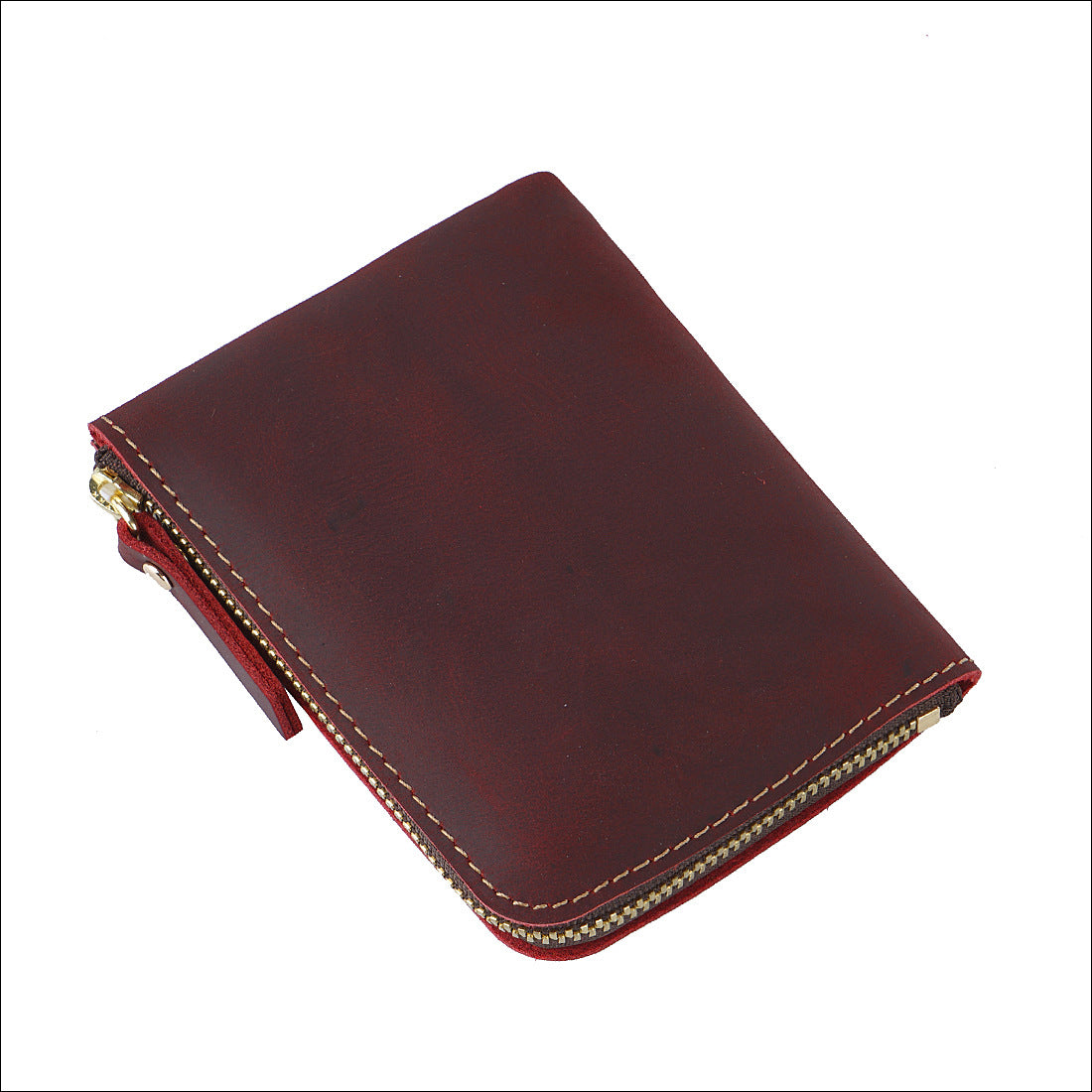 Wholesale Handmade Genuine Leather Short Vintage Men's Wallet