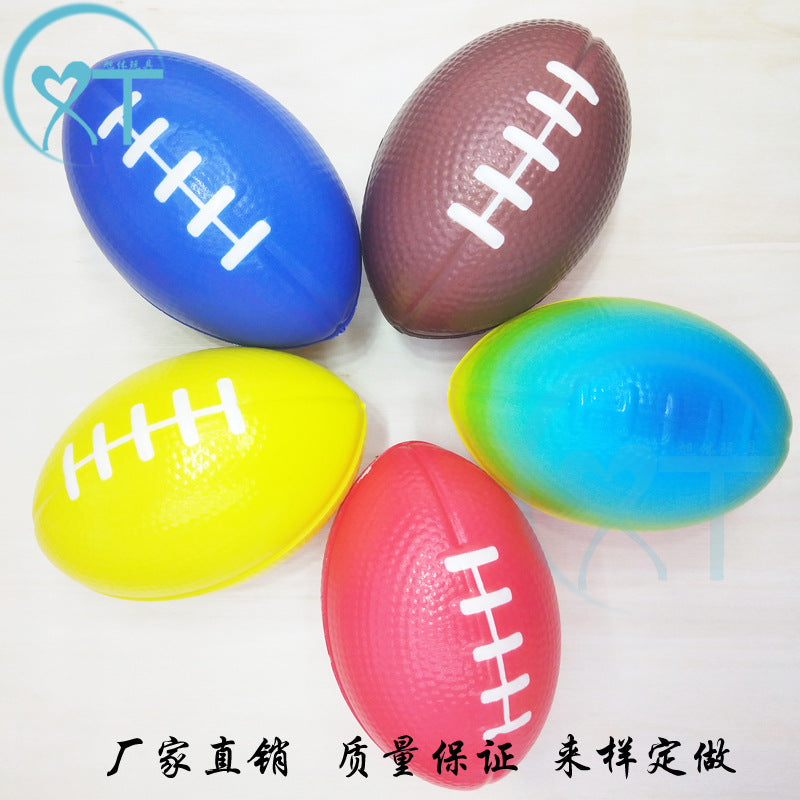 Wholesale  hot selling sponge 9cm pu ball coffee rugby pu foaming elastic ball vent decompression ball toys