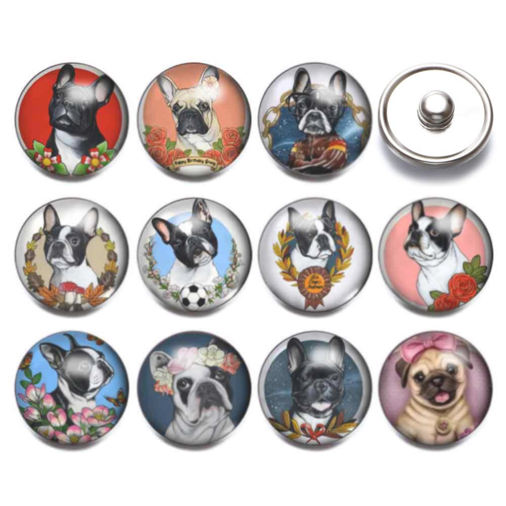 Wholesale 10pcs Alloy 18MM Glass Buttons Dutch Buttons
