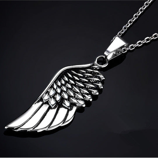 Wholesale Openwork Wings Pendant Stainless Steel Necklaces