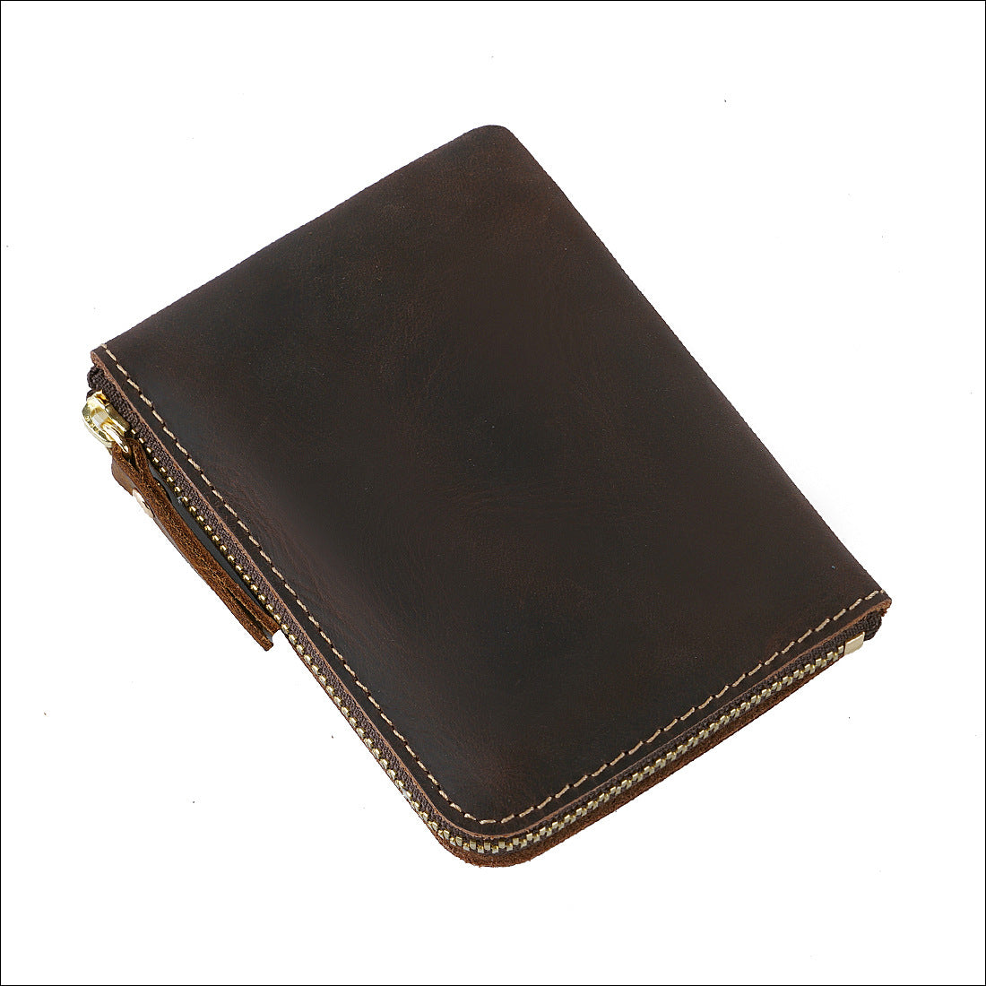Wholesale Handmade Genuine Leather Short Vintage Men's Wallet