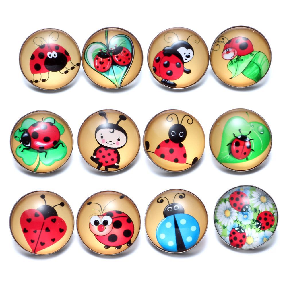 Wholesale 10pcs Alloy 18MM Glass Buttons Dutch Buttons