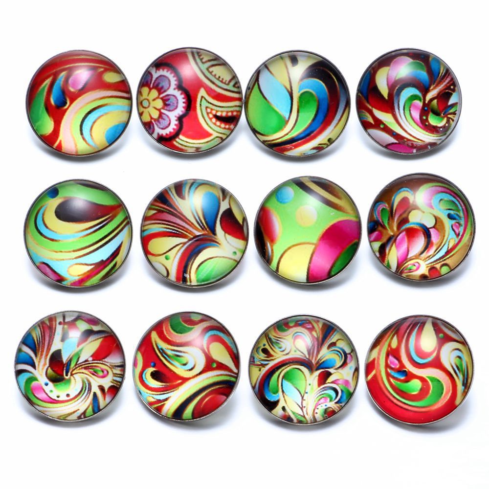 Wholesale 10pcs Alloy 18MM Glass Buttons Dutch Buttons