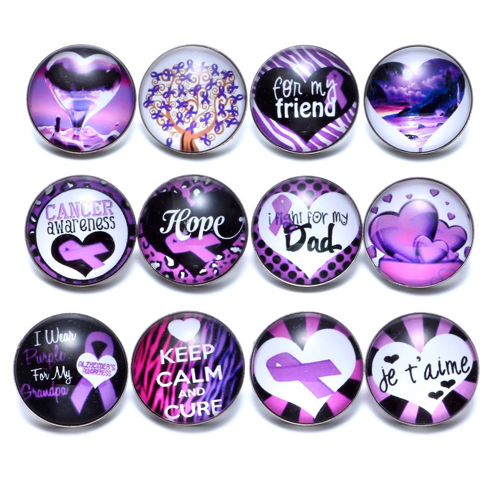 Wholesale 10pcs Alloy 18MM Glass Buttons Dutch Buttons