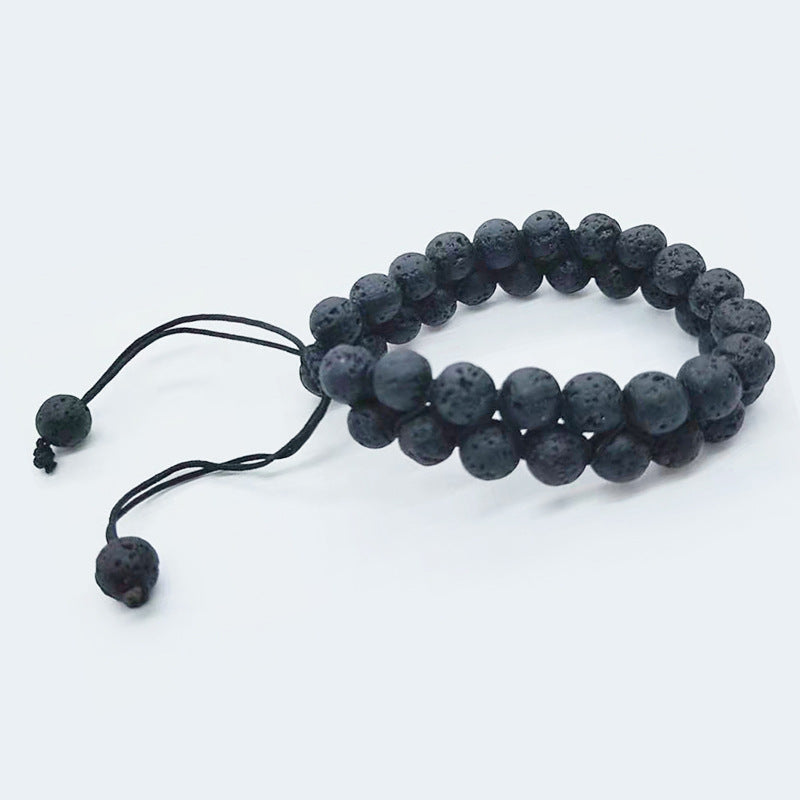 Wholesale Volcano Stone Pine Stone Frosted Agate Colorful Stone Bracelet