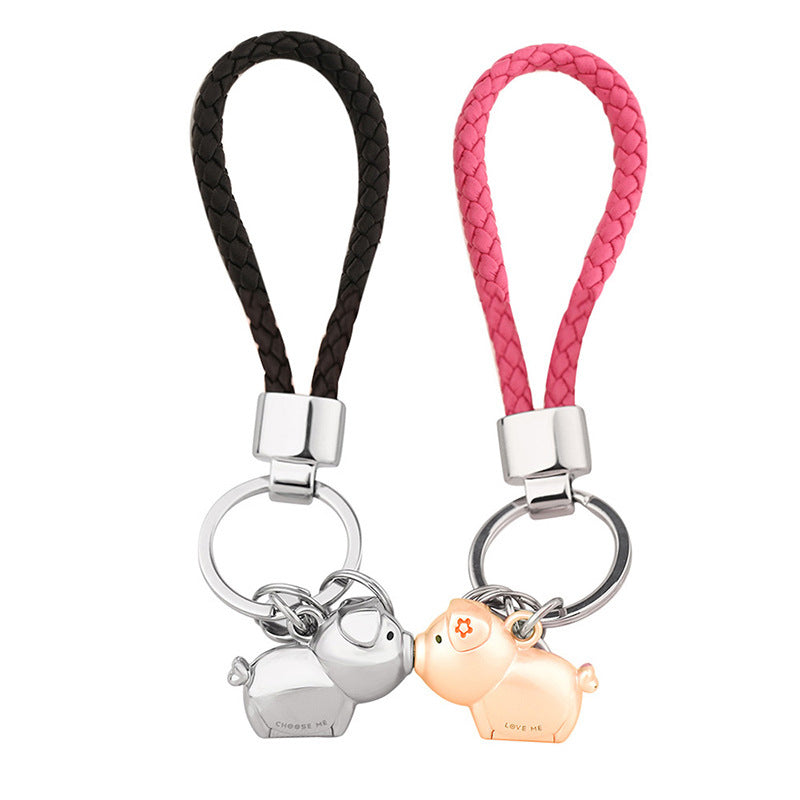 Wholesale Zinc Alloy Pig Couple Belt Keychain