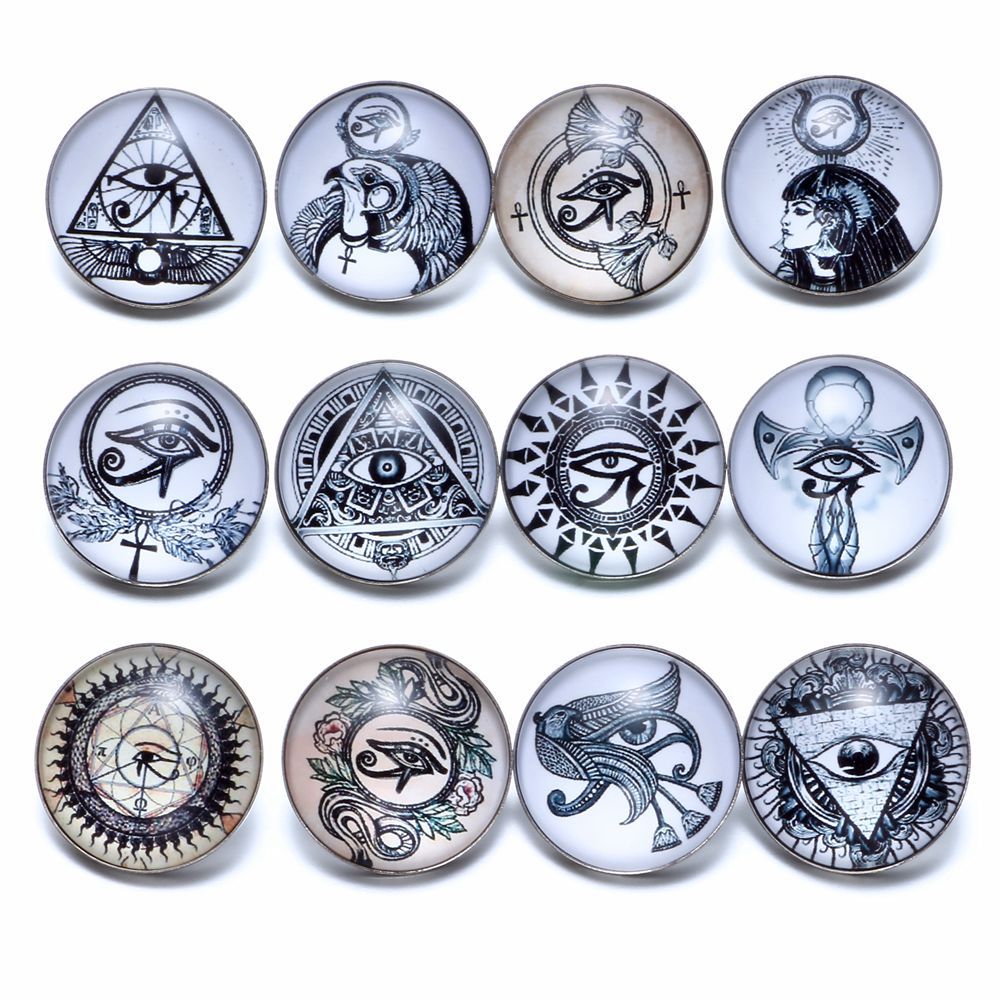Wholesale 10pcs Alloy 18MM Glass Buttons Dutch Buttons