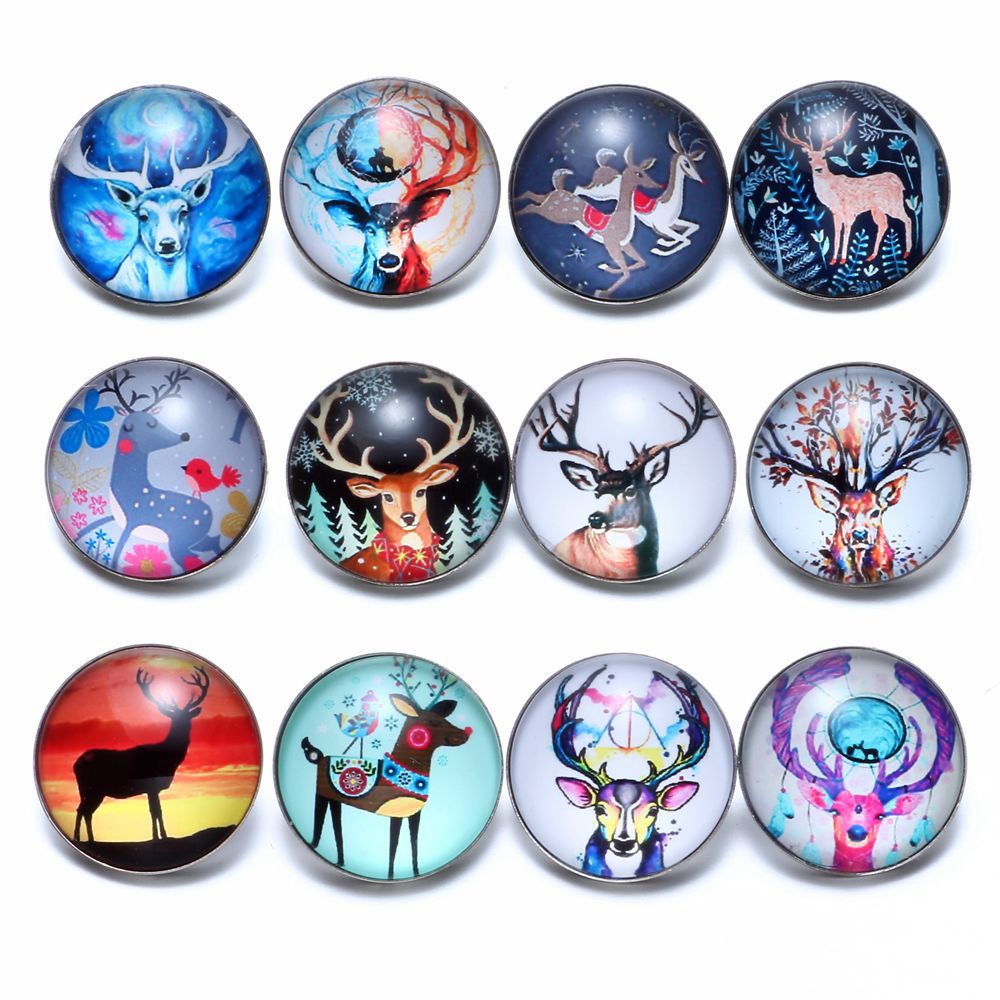 Wholesale 10pcs Alloy 18MM Glass Buttons Dutch Buttons
