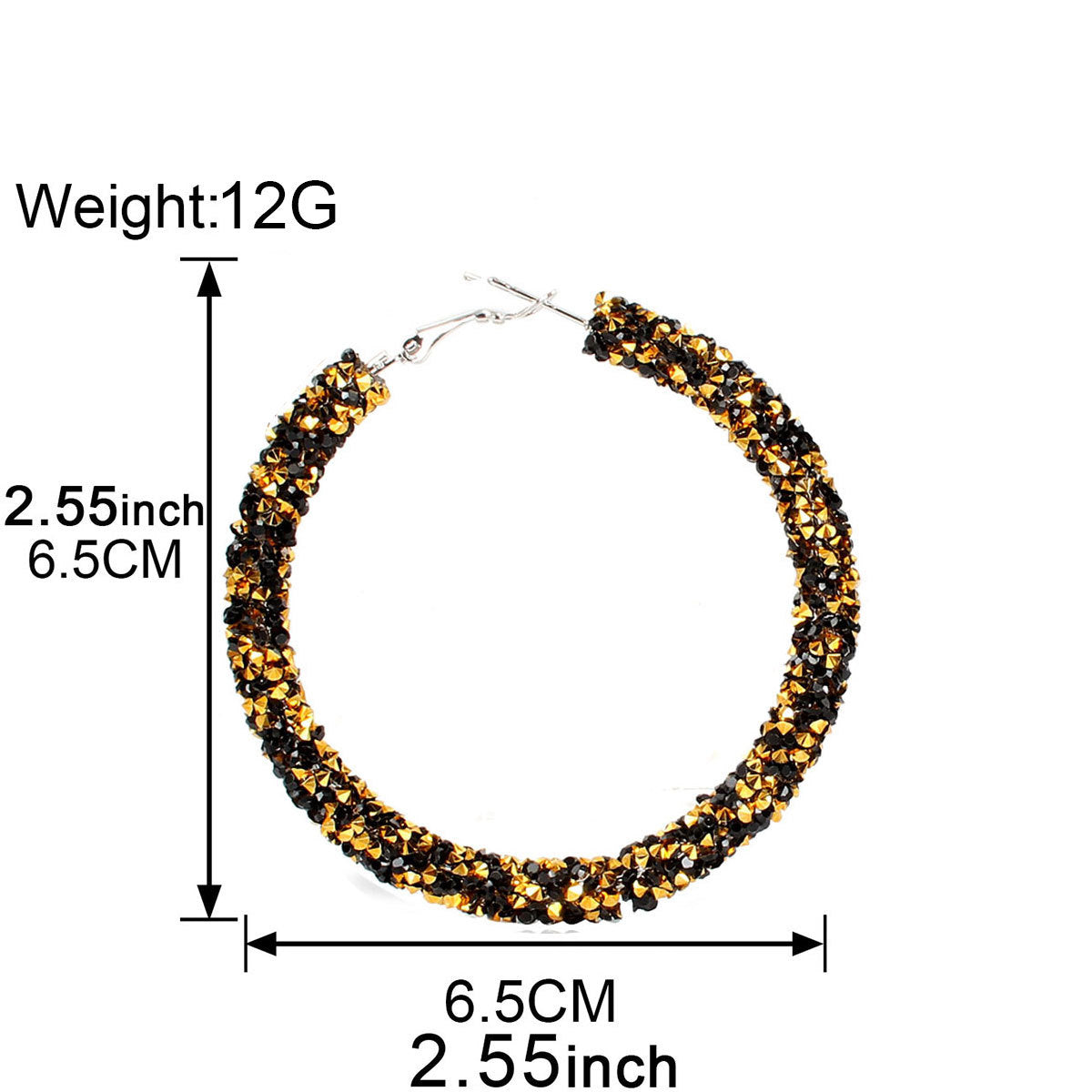 Wholesale Simple Rhinestone Large Hoop Earrings