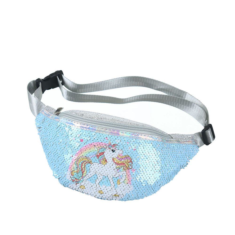 Wholesale Unicorn Fanny Pack Cartoon Sequin Mermaid Fashion Cosmetic Bag