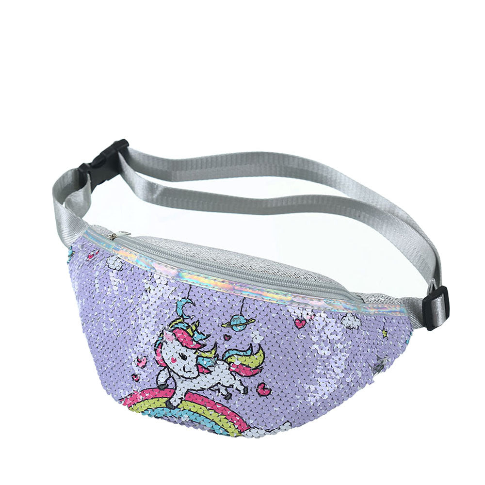 Wholesale Unicorn Fanny Pack Cartoon Sequin Mermaid Fashion Cosmetic Bag