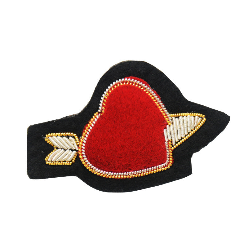 Wholesale DIY Embroidery Patch Heart Shaped Lipstick Brooch Hat Clothing Accessories
