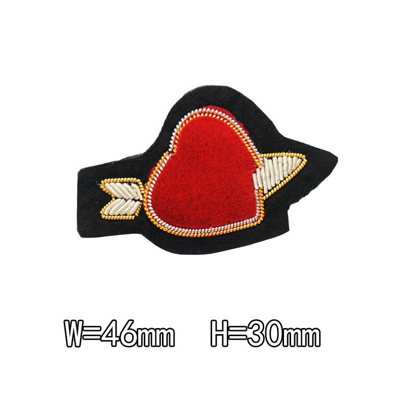 Wholesale DIY Embroidery Patch Heart Shaped Lipstick Brooch Hat Clothing Accessories