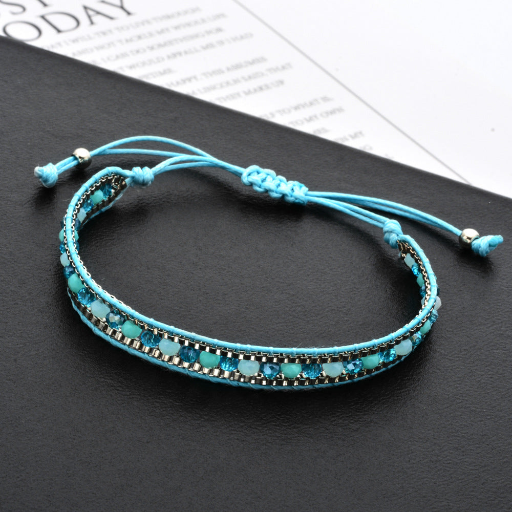 Wholesale Handwoven Vintage Ethnic Style Diamond Bracelet