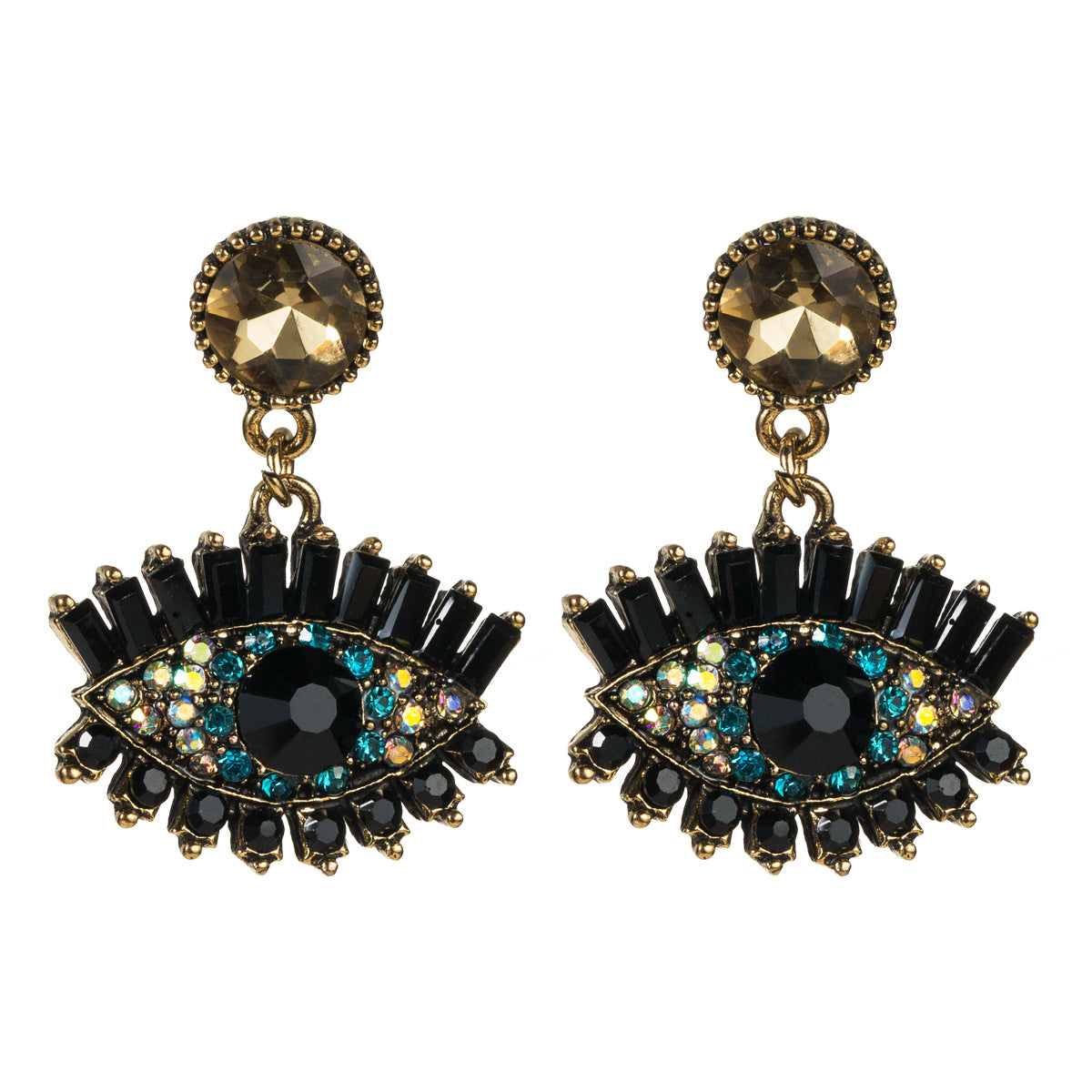 Wholesale Exaggerated Creative Devil's Eye Vintage Bohemian Style Earrings